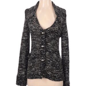 BCBGMAXAZRIA Beaded Collar Cardigan